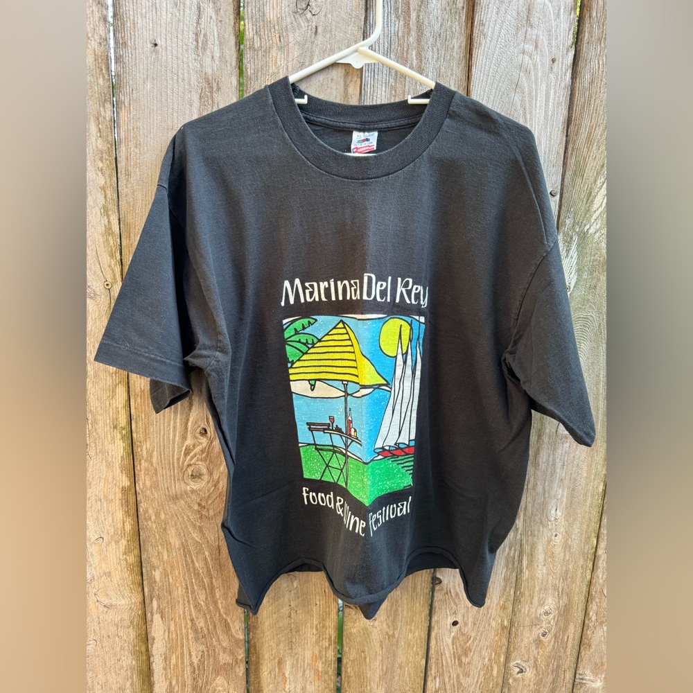 Vintage cropped Fruit of the Loom Marina Del Ray tee